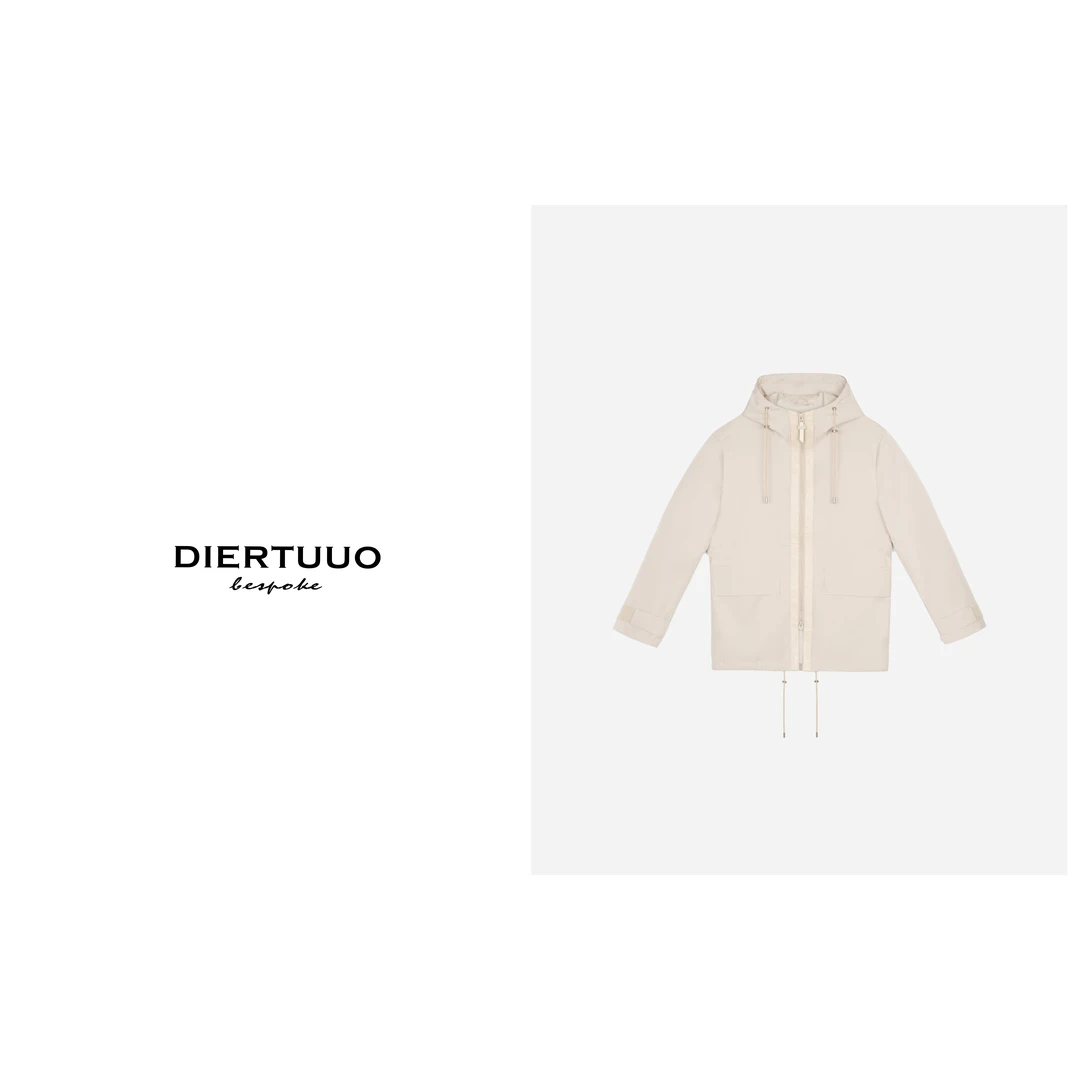 DIERTUUO-迪途男士时尚百搭简约潮流返潮复古连帽休闲男外套801