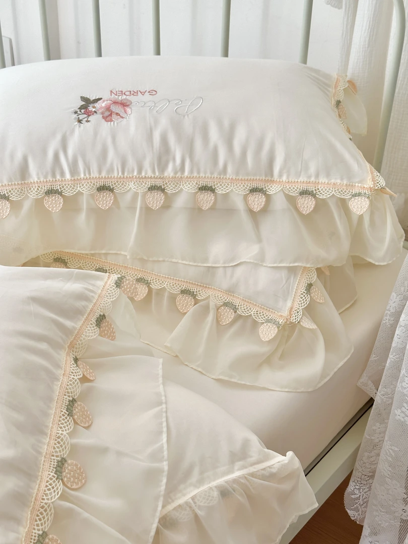 （小黎子家纺）100S小清新公主风四季款床上用品四件套