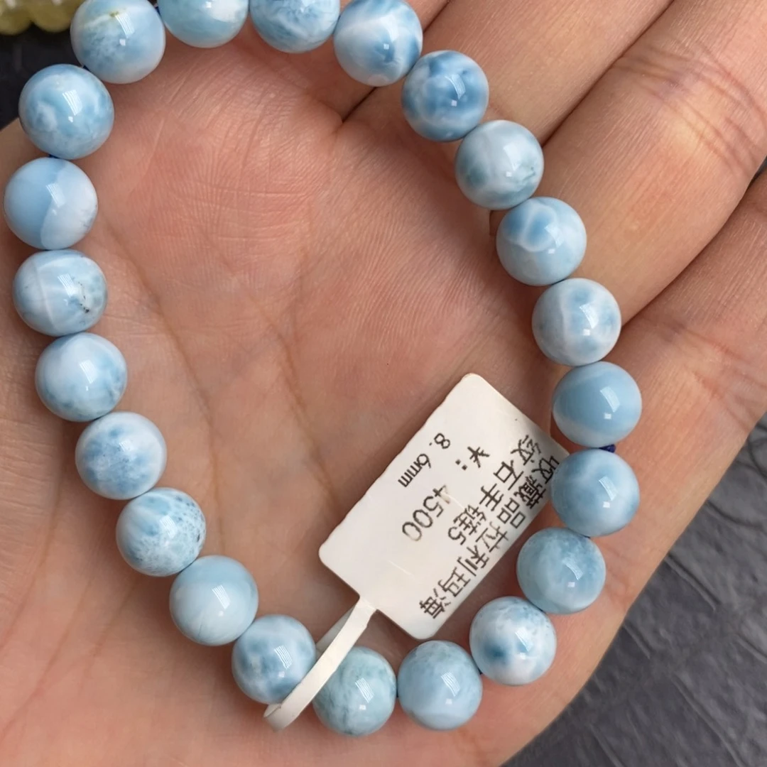 针钠钙石（海纹石）手串未镶嵌8+