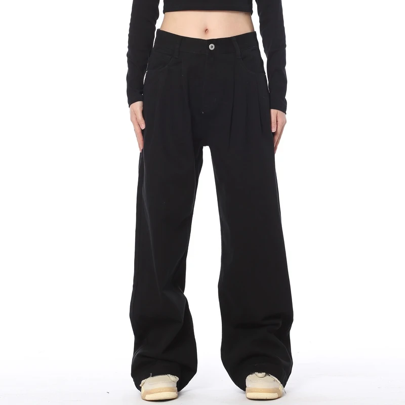 AJEM美式复古简约宽松直筒工装裤潮流高街拖地休闲裤子水洗阔腿裤