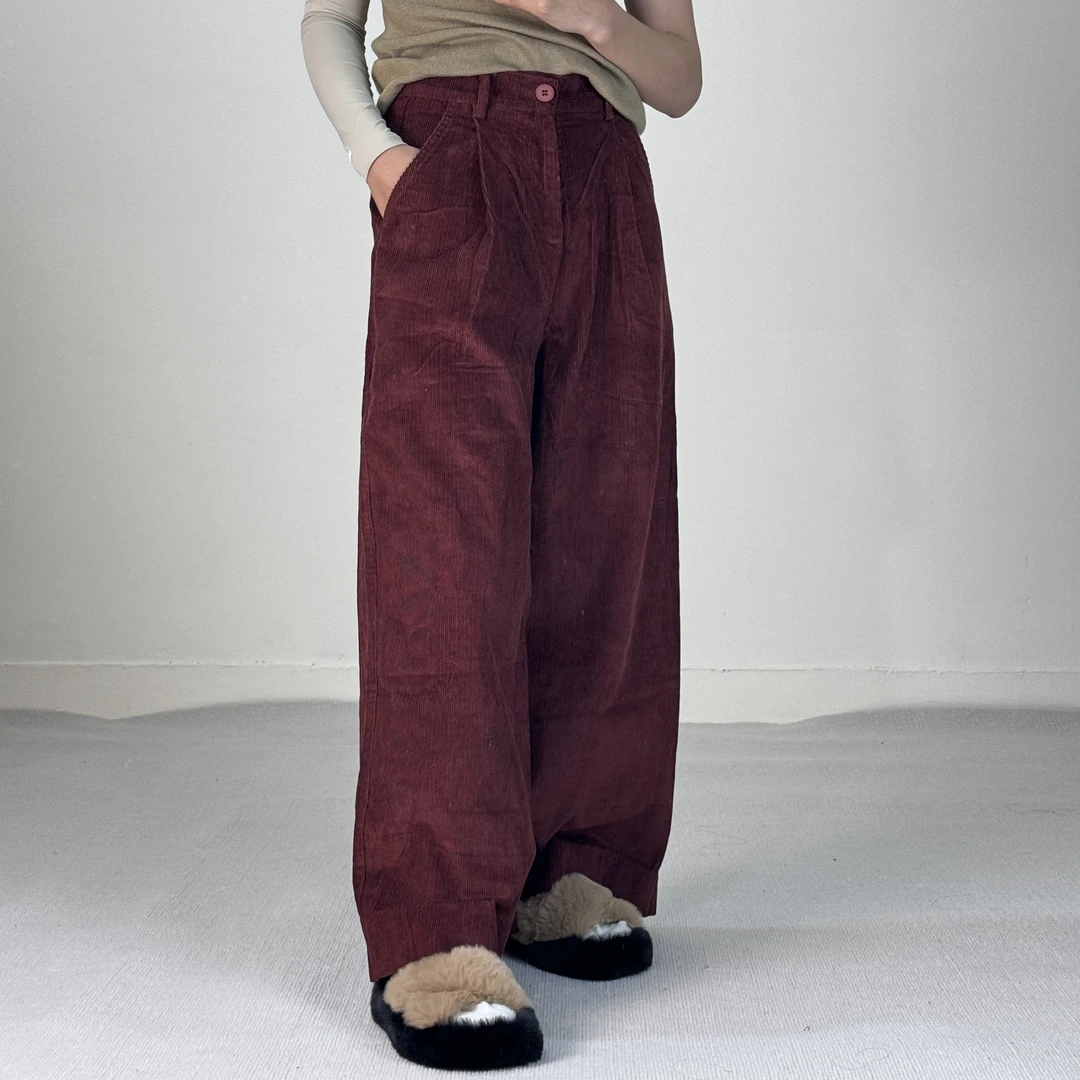 秋冬灯芯绒阔腿裤