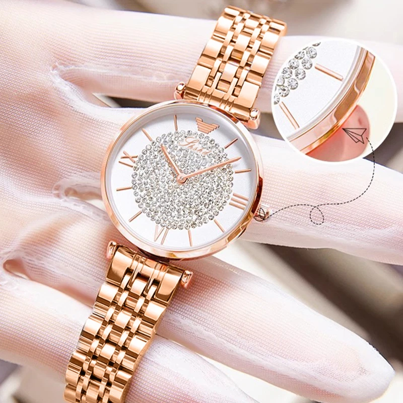 2023新款气质轻奢女士简约手表女士满天星