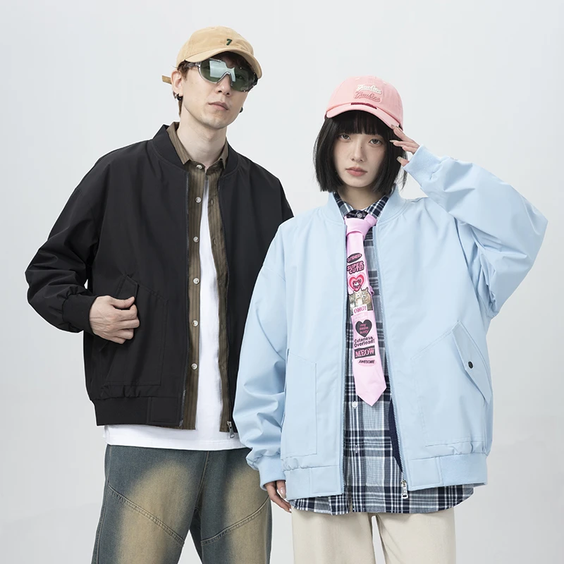 新款秋季休闲流行百搭棒球服外套男女同款春秋夹克潮流情侣宽松