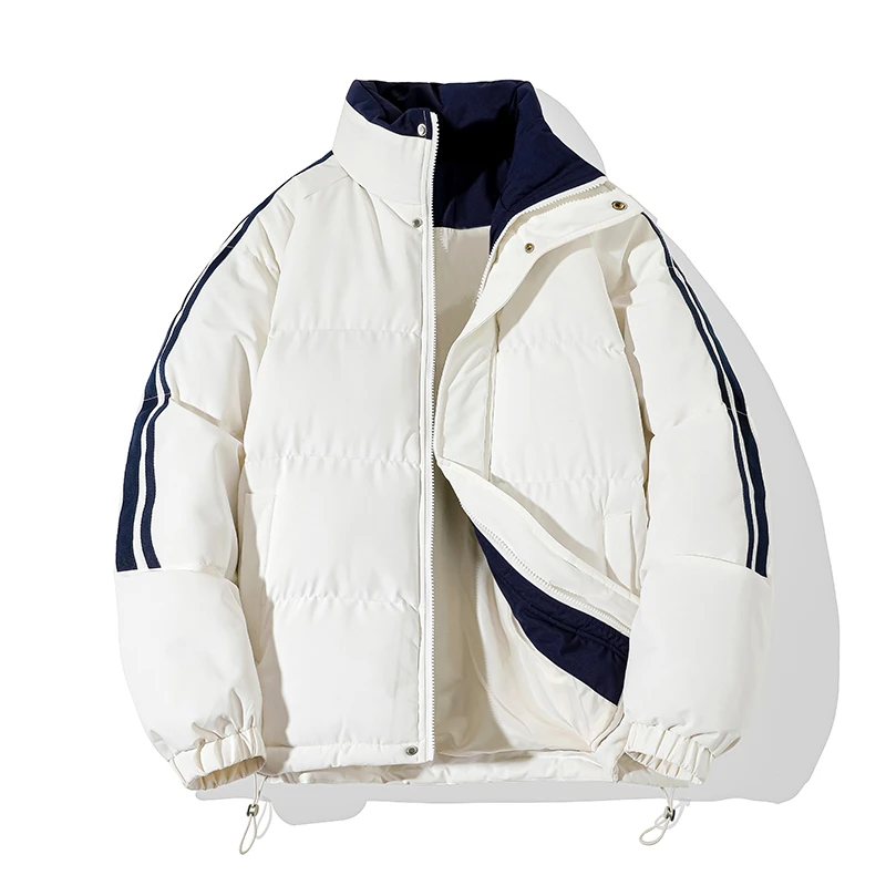 2024新款秋冬季棉衣短款棉袄夹棉外套美式撞色加厚立领棉服男女装