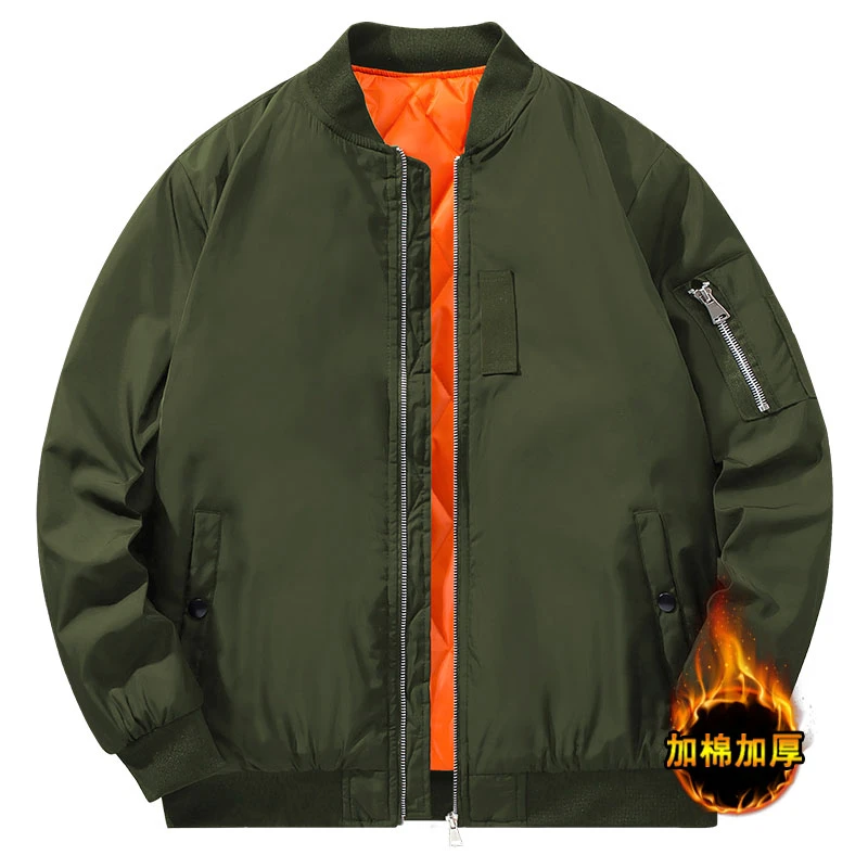 春秋冬季男士休闲简约工装拉链复古飞行服棒球领夹克外套 运动