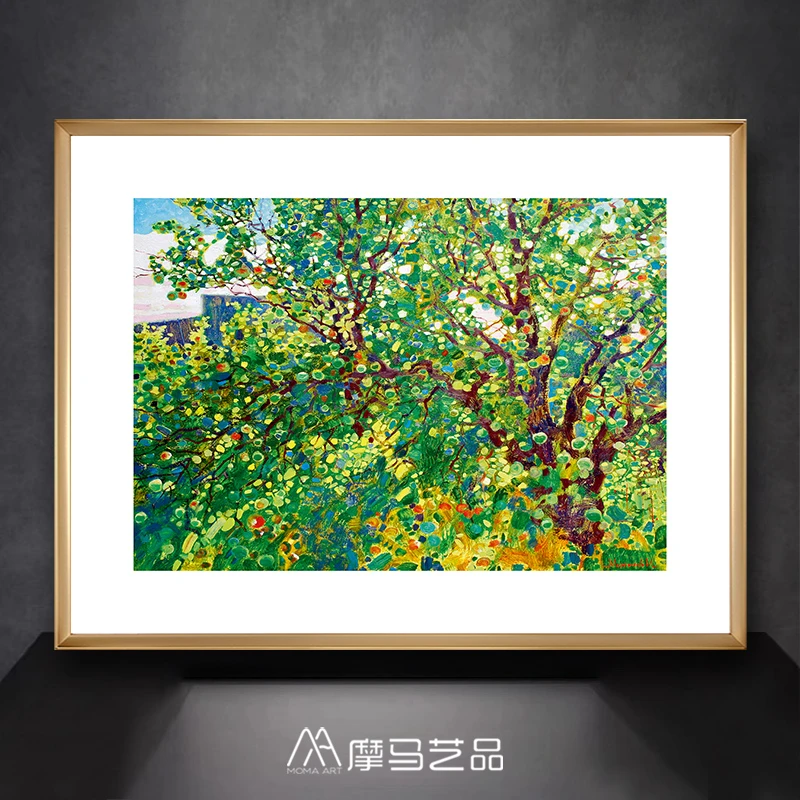C欧式版画《苹果树》美式 过道玄关风景艺术挂画走廊 壁画
