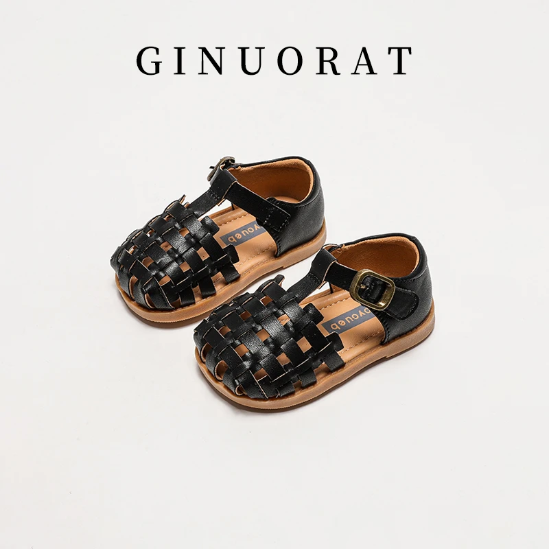 Ginuo春季防滑小童童包儿童节女童休闲夏季透气软底编织防65750