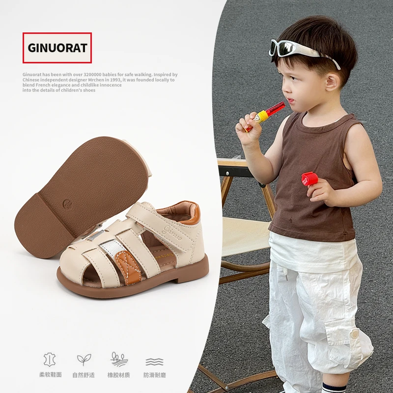 Ginuo春季宝宝学步鞋子软底女童鞋夏季婴儿鞋男童防滑凉鞋2812
