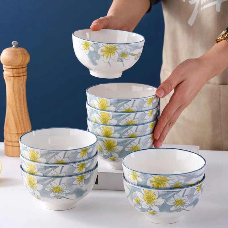 【发水仙花4.5寸碗8个】破损丢件联系客服   非指甲油