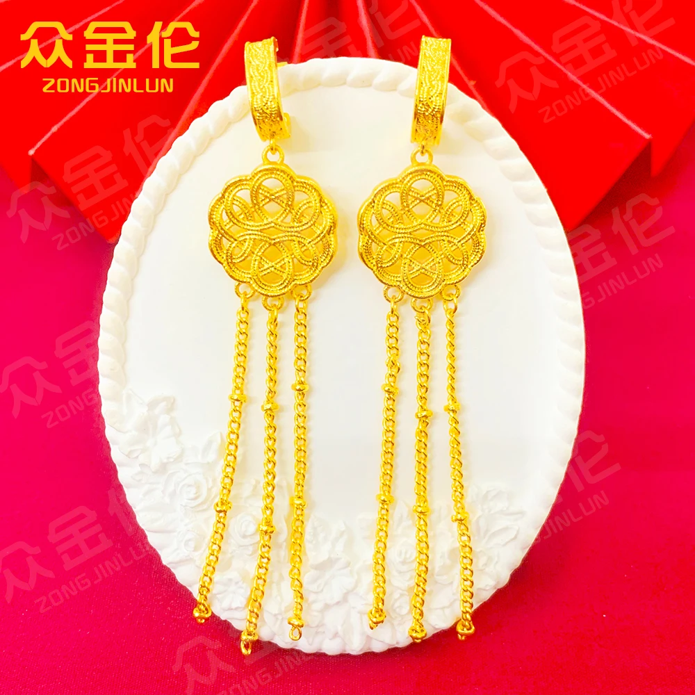 众金伦 铜合金耳饰 新中式时髦款【捕梦网流苏耳钉】