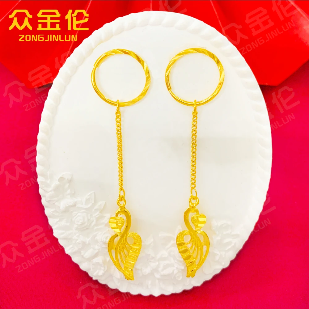 众金伦 铜合金耳饰 时尚潮流款【凤尾之心耳环】