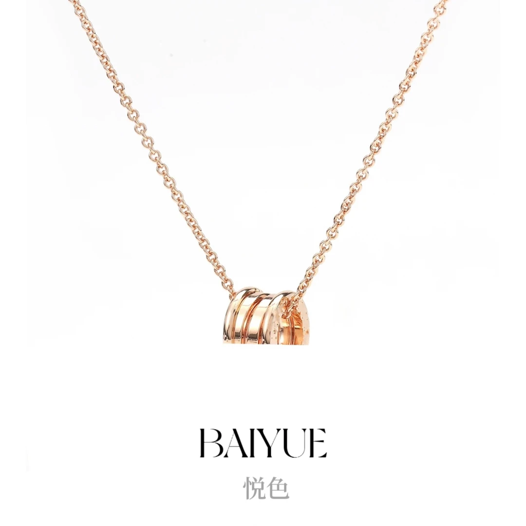 坠链均925银合成锆石 BZ弹簧大蛮腰 气质时尚轻奢设计小经典项链