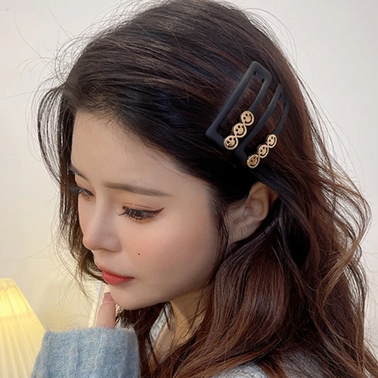 铁合金布艺发饰 笑脸碎发夹刘海bb夹网红简约侧边发卡夹子头饰女