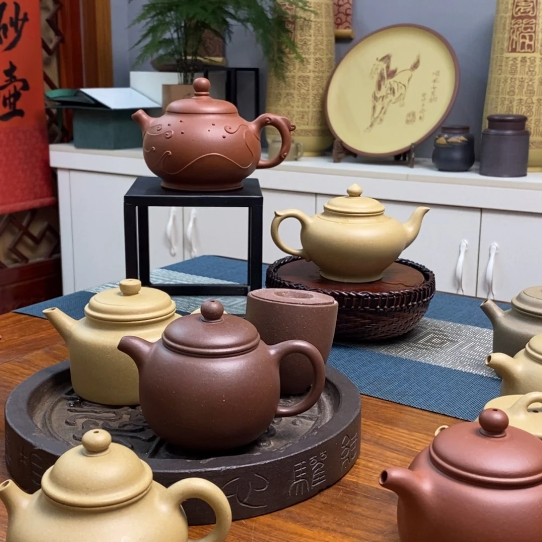 紫砂茶壶梦**提本绿矮杯子刻天线宝宝 四个