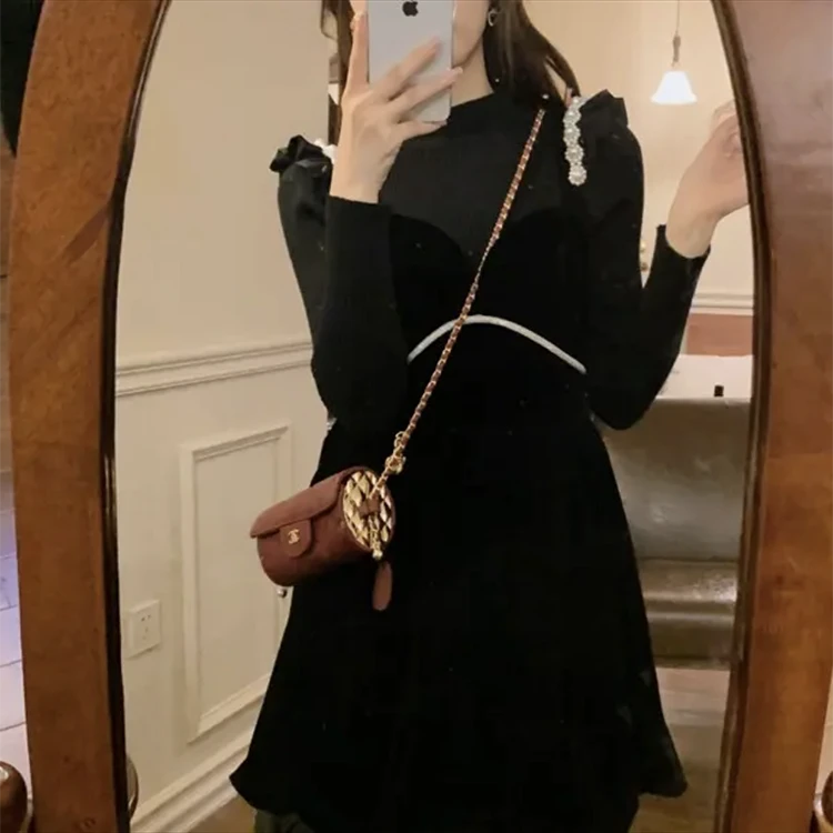 大码女装秋装时尚高级感微胖宽松显瘦裙子遮肚子卫衣裙a字连衣裙