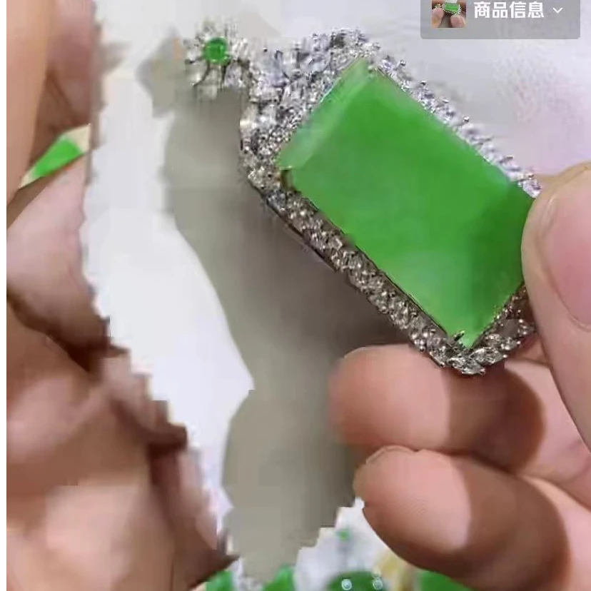 天然翡翠S925银绿牌