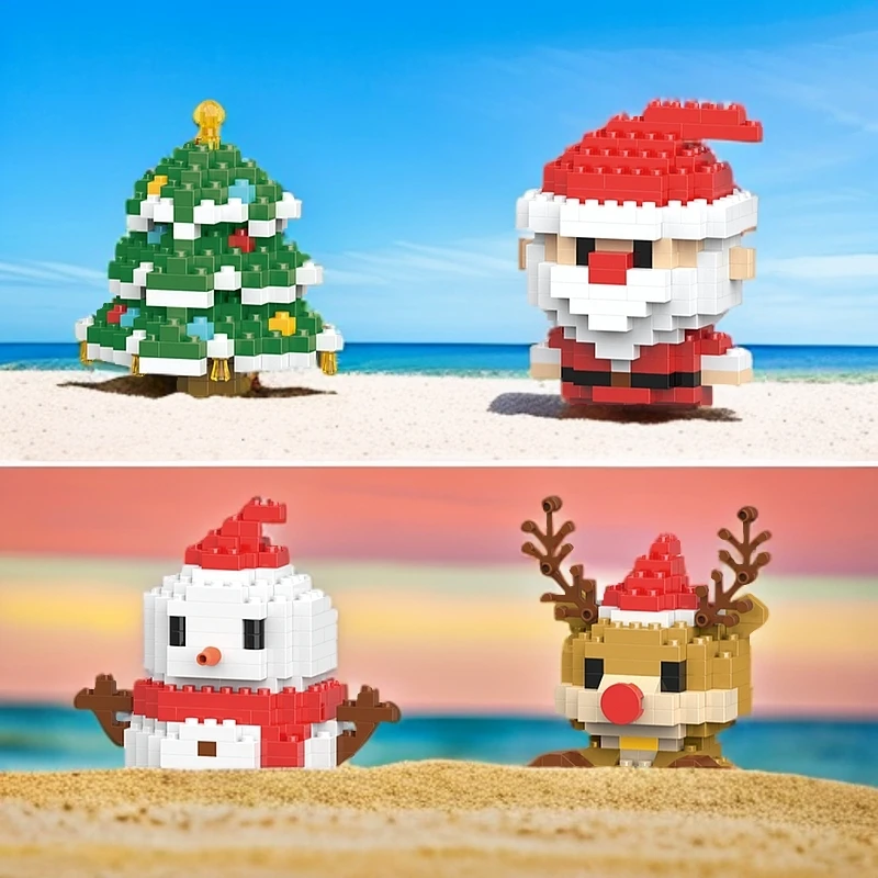 圣诞礼物儿童小颗粒积木创意礼物diy益智卡通动手拼装积木玩具