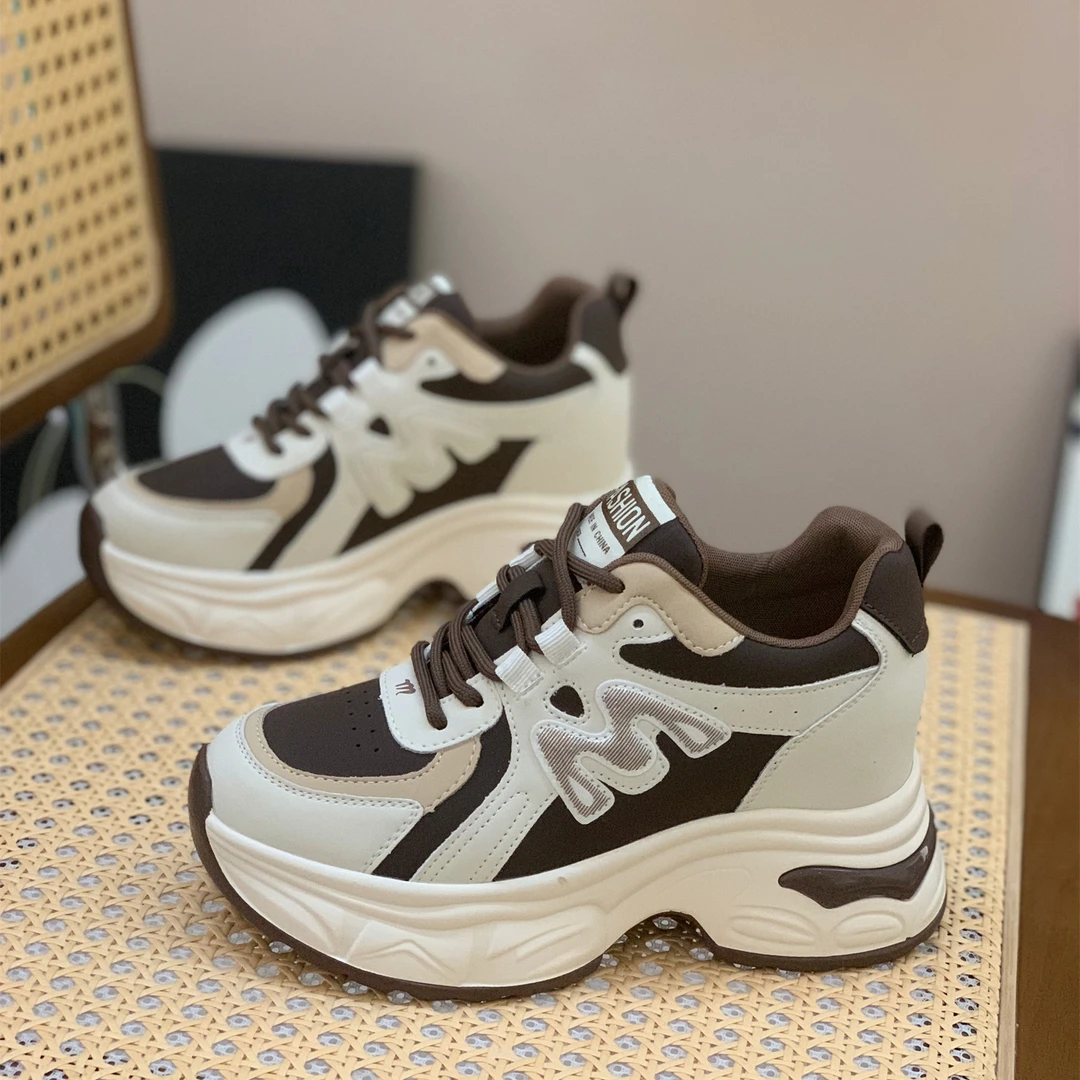 小个子内增高7cm显腿长老爹鞋女2024秋季新款百搭轻便休闲运动鞋