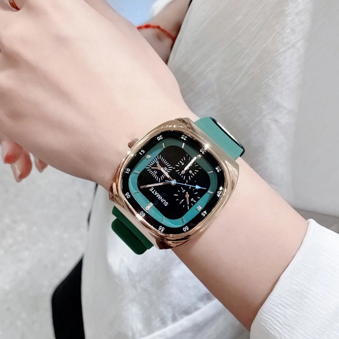 【SUNMATE】简约男女中性风休闲手表硅胶女士石英表 20126