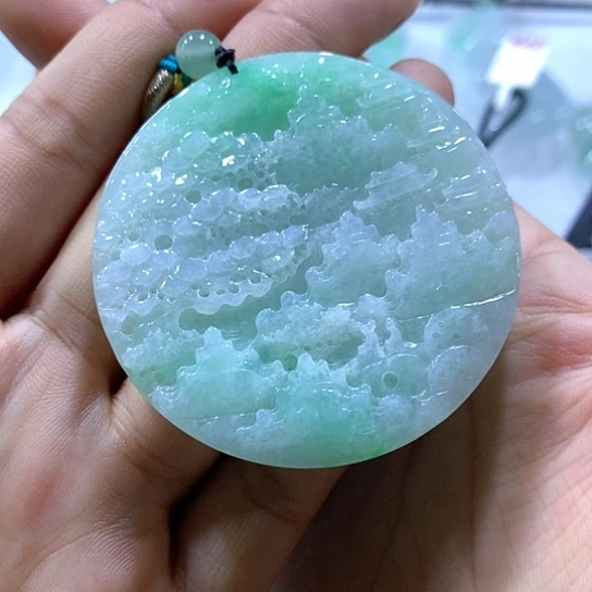 翡翠颈饰未镶嵌天然翡翠A货吊坠