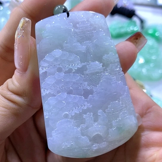 翡翠颈饰未镶嵌天然翡翠A货吊坠