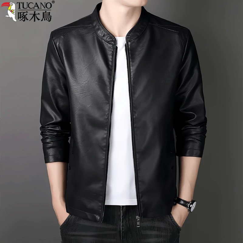 TUCANO/啄木鳥潮流皮衣男士春秋季修身休闲外套韩版秋冬机车服男