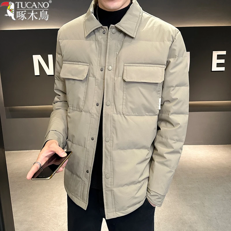 TUCANO/啄木鳥羽绒服男士秋冬轻薄短款休闲工装百搭翻领帅气外套