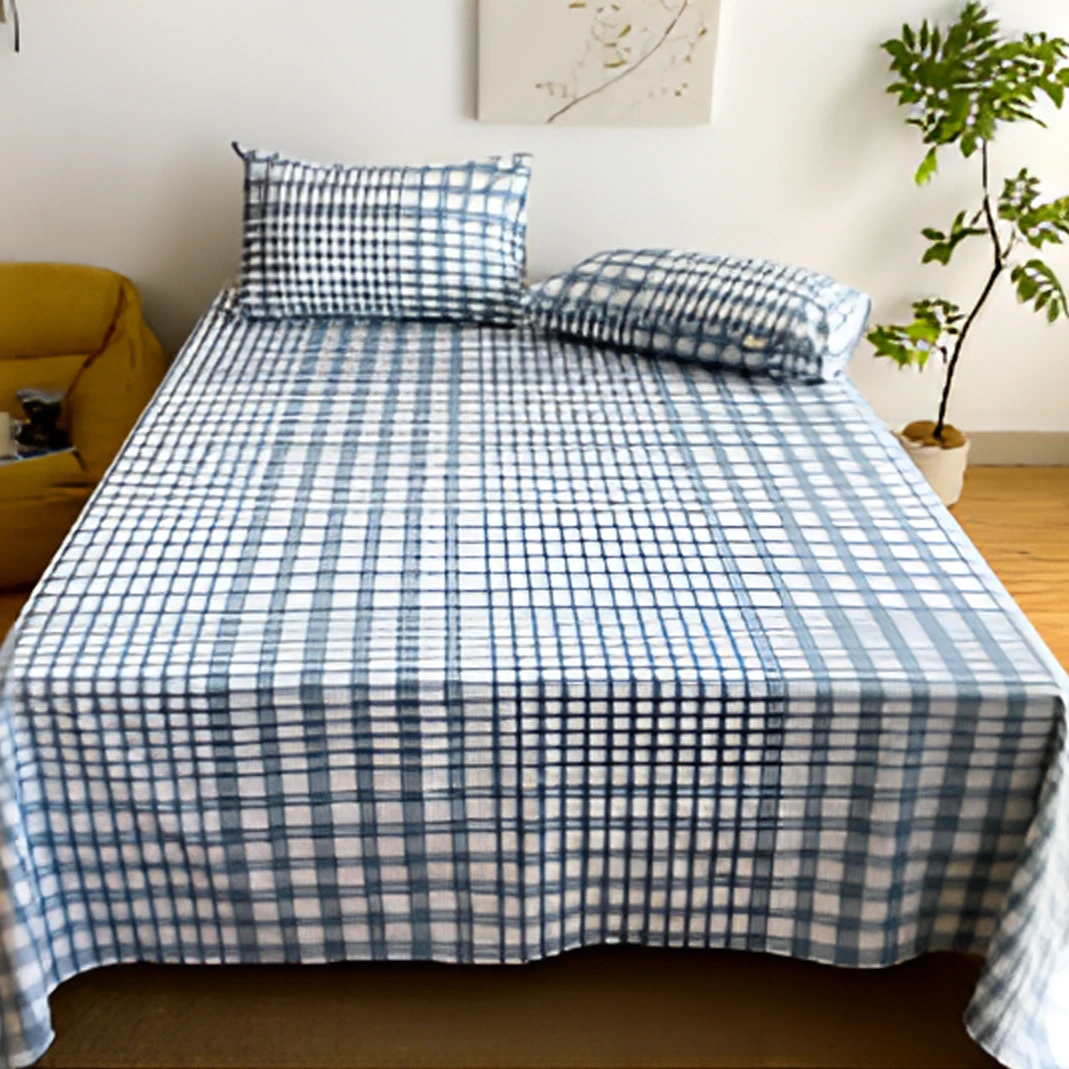 B4436 纯棉大帆布双人床单 野川230*250学生百搭可爱时尚亲肤