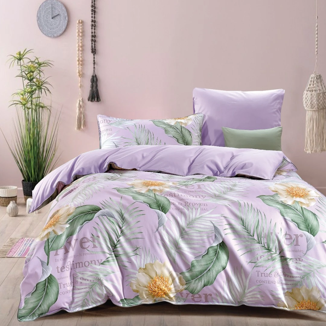 N490标准13376纯棉被套悦目倾城紫单人被套150*200床品棉被罩亲肤