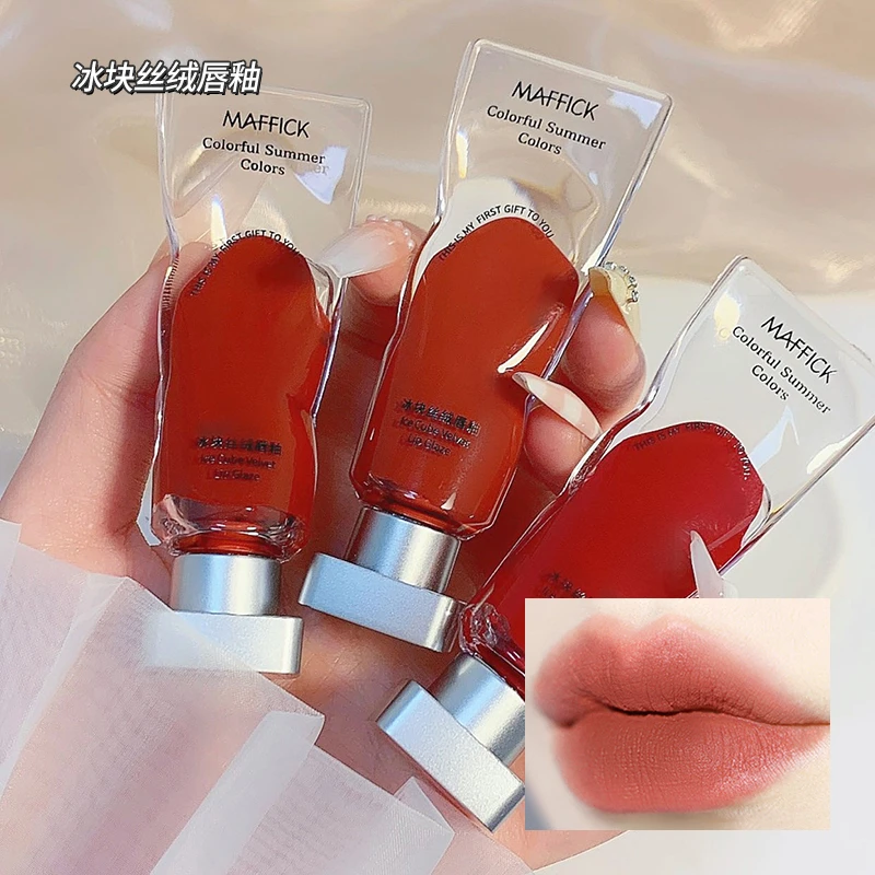 冰块丝绒唇釉纯欲显白口红女唇釉不易雾面哑光沾杯唇泥推荐高颜值