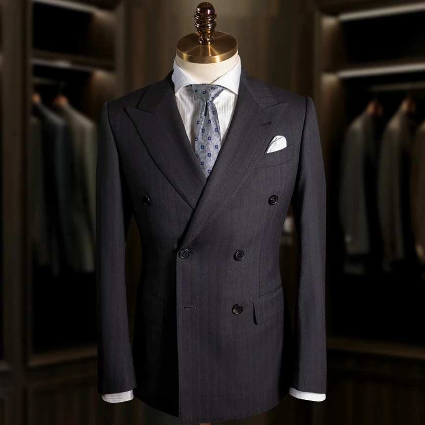 JOHN REDEN【英国进口Brown Aaron面料】碳灰麒麟纹全羊毛西服