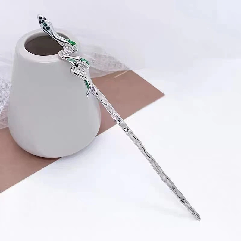 古风青蛇发簪高级感现代简约发钗旗袍汉服盘发簪子后脑勺头饰品Z