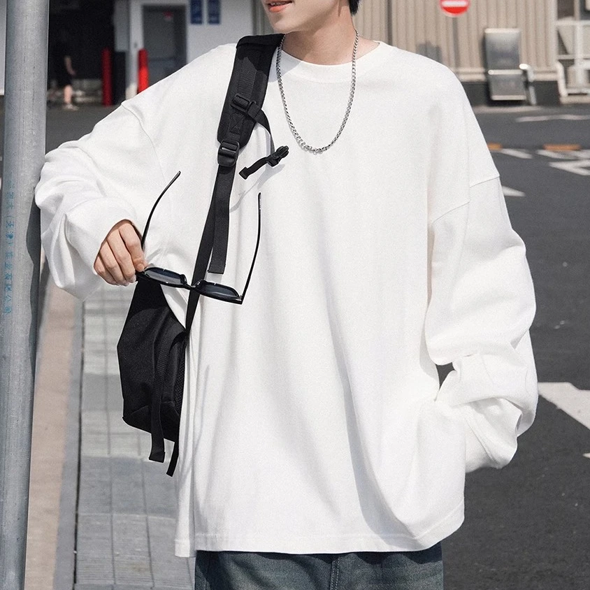 BANLONGNI特大码250g纯棉圆领打底t恤300斤男女生春秋季保暖上衣2