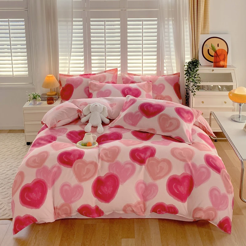 秋冬新款斜纹四件套单双人印花磨毛床单被套宿舍三件套四季通用