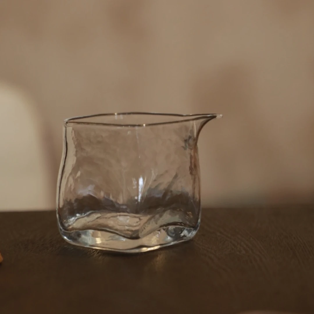 【三柒陶坊】高硼硅玻璃 四方公道杯 锤纹感 180ml