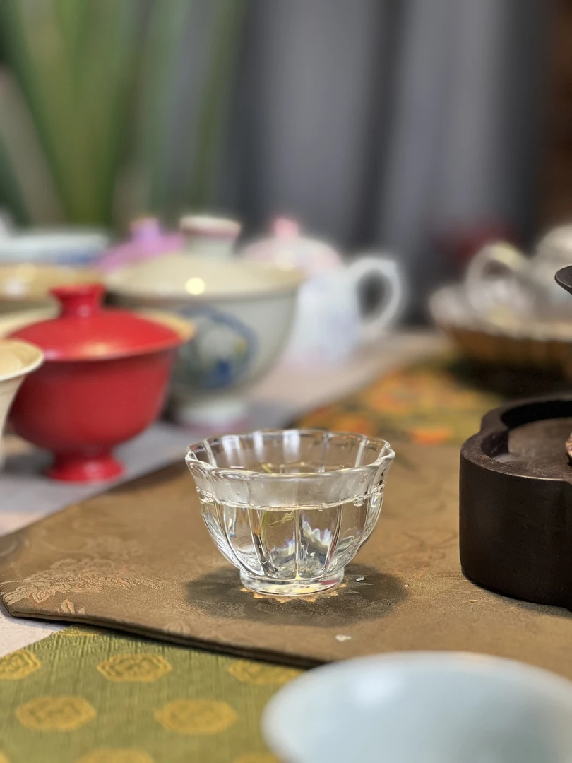 【三柒陶坊】玻璃花瓣绿茶品茗杯小杯50cc