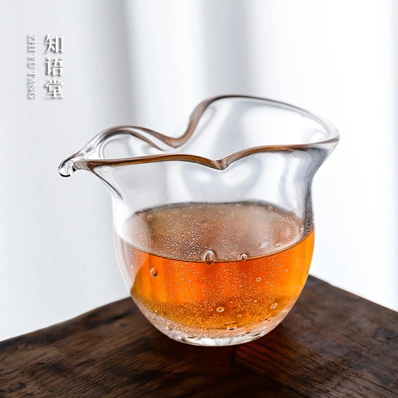 【三柒陶坊】日式水晶玻璃公道杯高档葫芦气泡分茶器加厚不烫手茶海