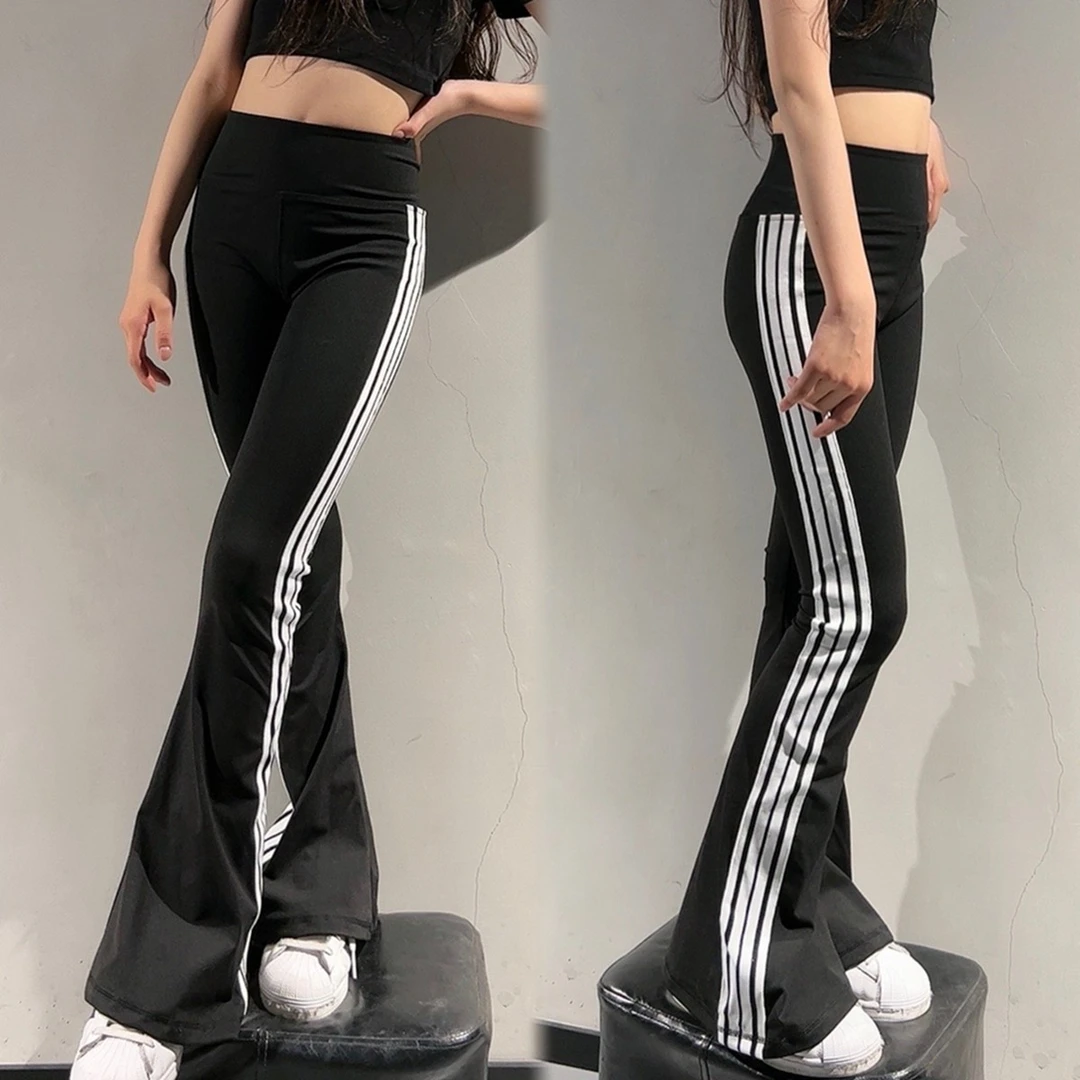 亲子装童装甜酷女童显瘦显腿长修身喇叭打底裤紧身瑜伽裤超模裤