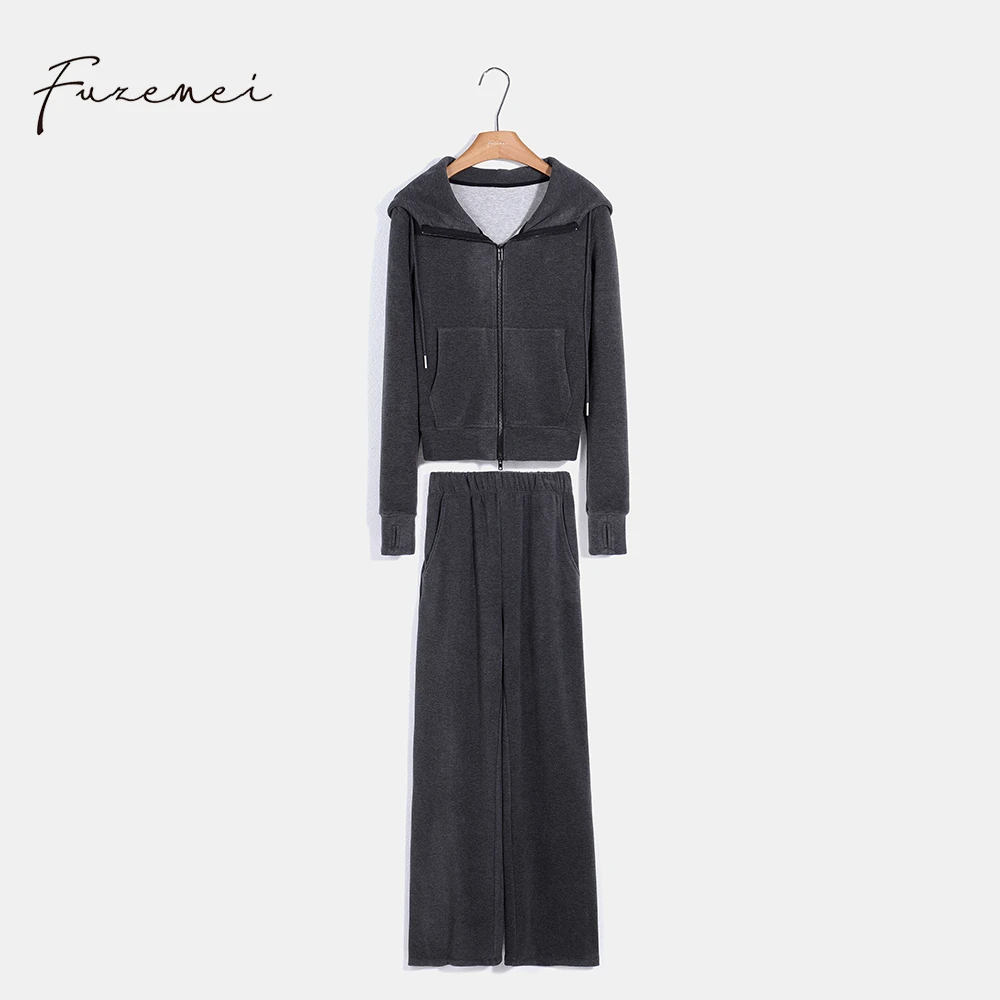 深圳南油《双拉链加厚卫衣套装》卫衣套装裙牛仔运动针织时尚休闲