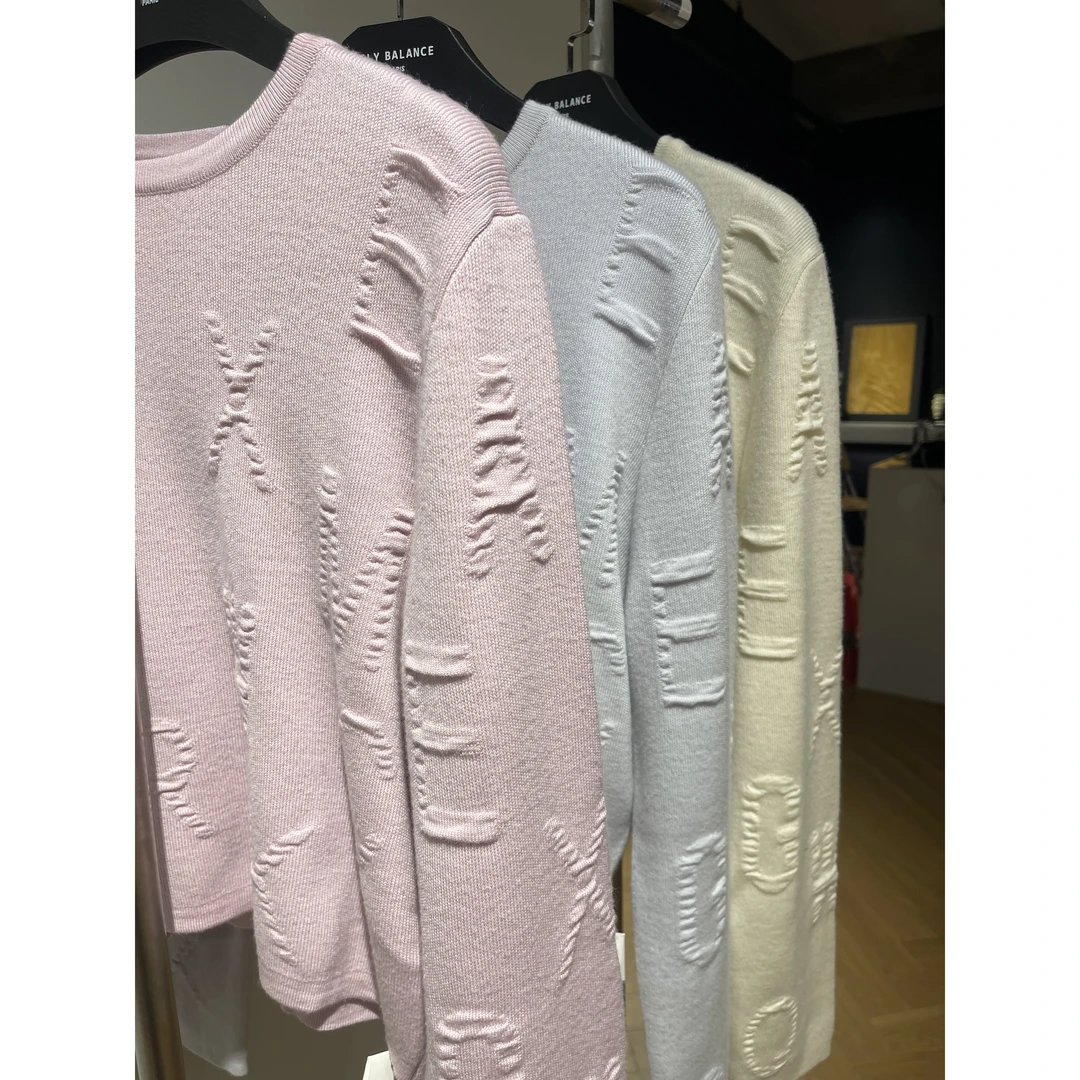 立体字母慵懒风气质休闲套头针织毛衣时尚百搭毛衣58310