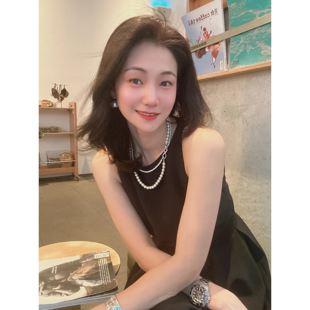 （奥黛丽）优雅气质黑色削肩连衣裙