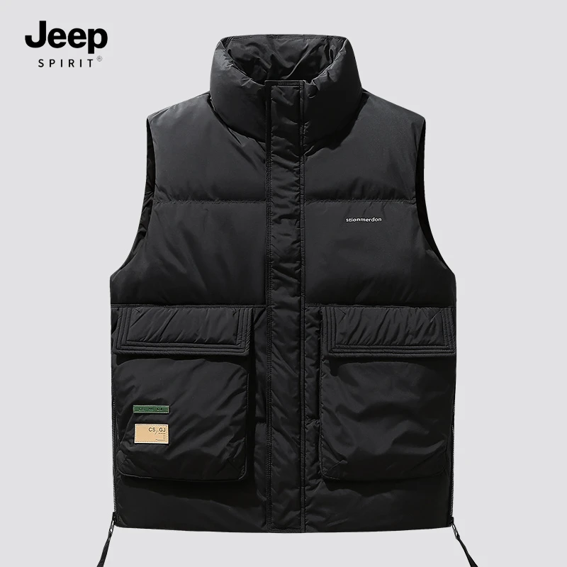 JEEPSPIRIT羽绒马甲吉普羽绒马甲男冬季羽绒马甲男款男士羽绒马甲