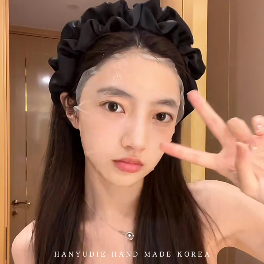 非金属布艺发饰 水钻褶皱黑色发箍女洗脸敷专用防滑发带新款发捆