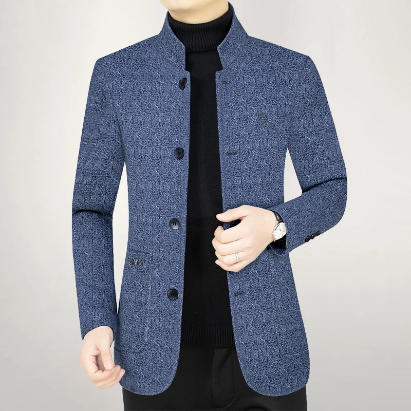 【秋款上新】中年男士毛呢外套春季新款立领呢子夹克休闲爸爸上装