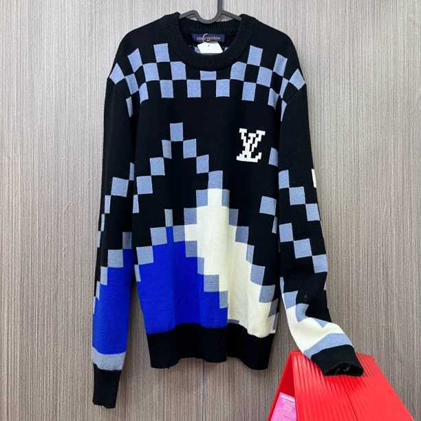 99新LV马赛克毛衣L码