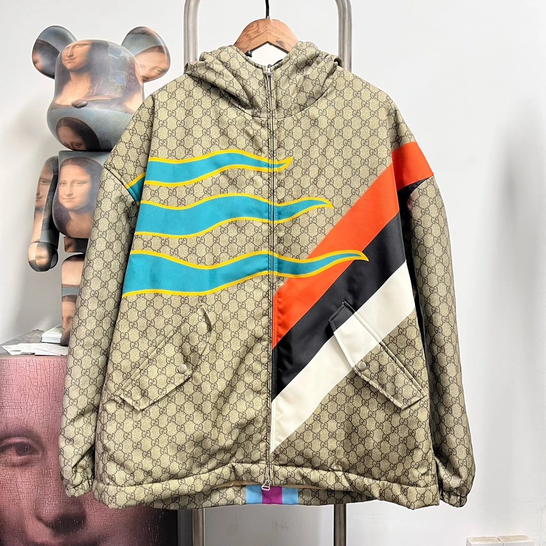 99新Gucci古驰火焰满印棉服 尺码：50