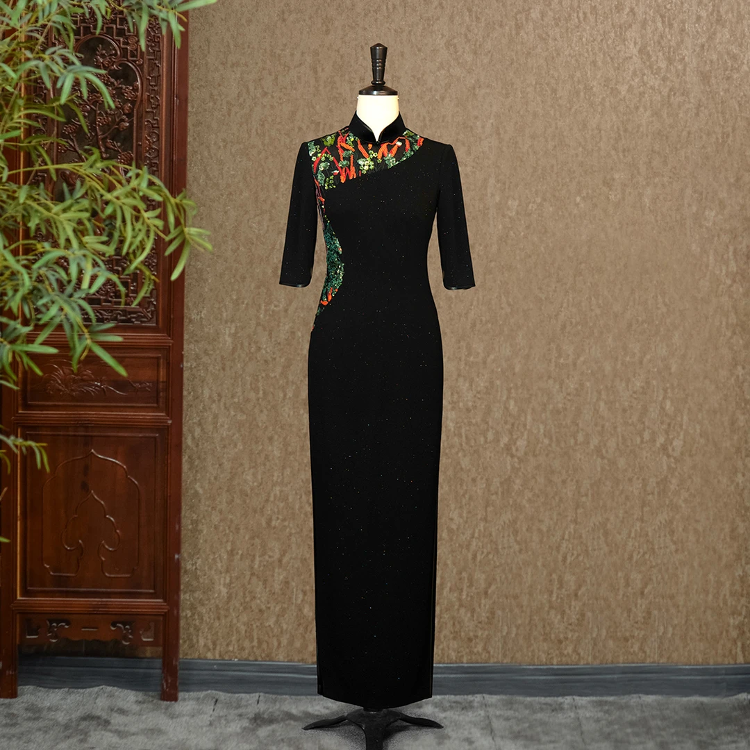 【姚君老师粉丝专属】笙歌如锦旗袍日常走秀气质中式修身款