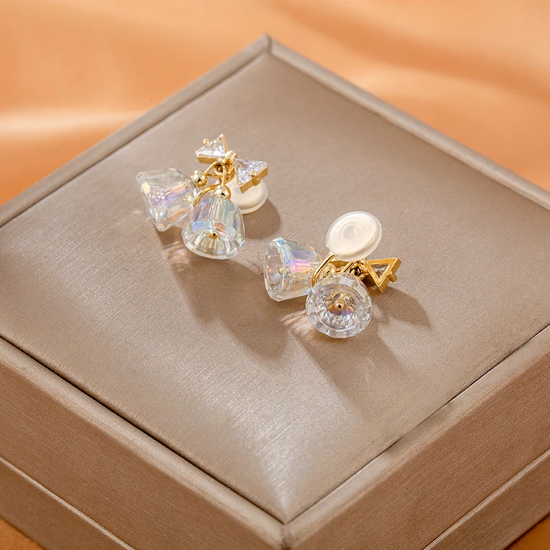 无需耳洞新款蚊香盘耳夹无耳洞铃铛耳环夏天小众蝴蝶结气质耳钉