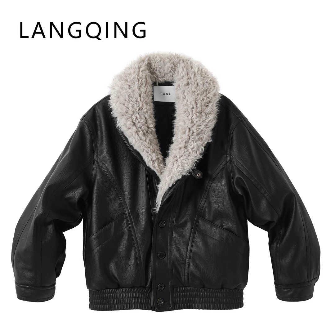 浪清/女装推荐 奥菈丝时尚休闲皮衣43119#