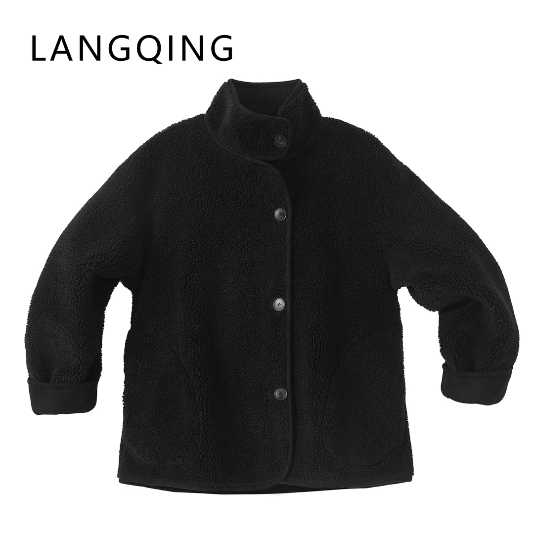 浪清/女装推荐 安思黑色休闲外套42886#